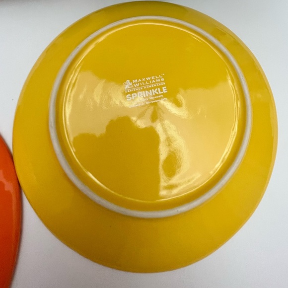 Set of 3 Maxwell & Williams Orange Yellow Green “Sprinkle Plate 8" Polka Dot EUC - Picture 4 of 10